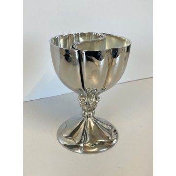 COPPIA COPPA GOBLET CALICE CUORE ARGENTATO Heart to Heart WEDDING ANNIVERSARY