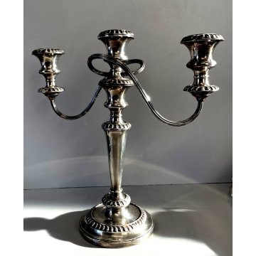 CANDELABRO VINTAGE SILVER PLATED Ellis & Barker 3 BRACCI 3 FIAMME MID CENTURY UK