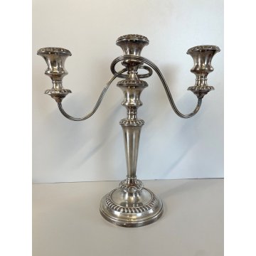 CANDELABRO VINTAGE SILVER PLATED Ellis & Barker 3 BRACCI 3 FIAMME MID CENTURY UK