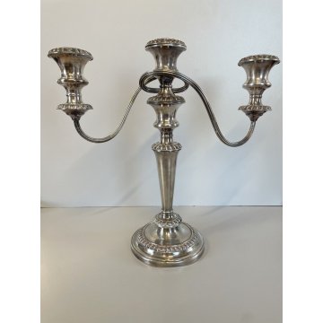 CANDELABRO VINTAGE SILVER PLATED Ellis & Barker 3 BRACCI 3 FIAMME MID CENTURY UK