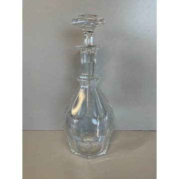 BOTTIGLIA LIQUORE CRISTALLO FIRMATA BACCARAT BOTTLE CARAFFA DECANTER SFACCETTATA