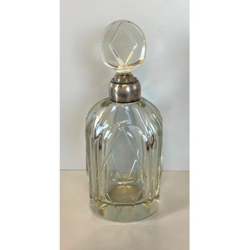 ANTICA BOTTIGLIA ART DECO PORTA LIQUORI BOTTLE CARAFFA ANNI '30 ARGENTO 800