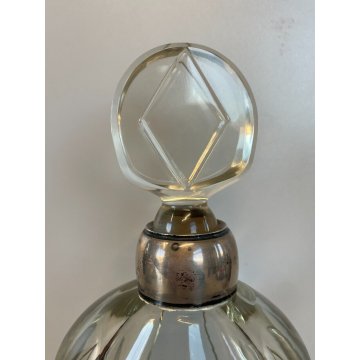 ANTICA BOTTIGLIA ART DECO PORTA LIQUORI BOTTLE CARAFFA ANNI '30 ARGENTO 800