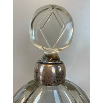 ANTICA BOTTIGLIA ART DECO PORTA LIQUORI BOTTLE CARAFFA ANNI '30 ARGENTO 800