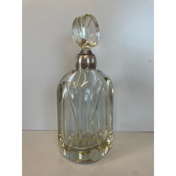 ANTICA BOTTIGLIA ART DECO PORTA LIQUORI BOTTLE CARAFFA ANNI '30 ARGENTO 800