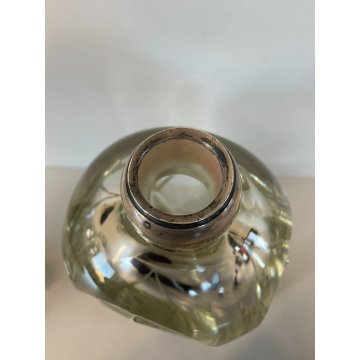 ANTICA BOTTIGLIA ART DECO PORTA LIQUORI BOTTLE CARAFFA ANNI '30 ARGENTO 800