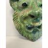ANTICA SCULTURA MASCHERA VERDE TERRACOTTA TOSCANA GROTTESCA FACCIA VOLTO ANNI 50