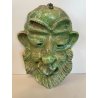ANTICA SCULTURA MASCHERA VERDE TERRACOTTA TOSCANA FACCIA GROTTESCA VOLTO ANNI 50