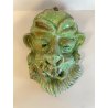 ANTICA SCULTURA MASCHERA VERDE TERRACOTTA TOSCANA FACCIA GROTTESCA VOLTO ANNI 50
