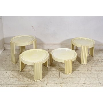 SET 4 TAVOLINI IMPILABILI Gianfranco Frattini MOD. Marema ANNI 60 ABS CASSINA