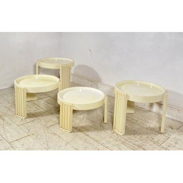 SET 4 TAVOLINI IMPILABILI Gianfranco Frattini MOD. Marema ANNI 60 ABS CASSINA