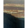 ANTICO GRANDE QUADRO OLIO PAESAGGIO MARINA GOLFO PROMONTORIO ALBA TRAMONTO '800