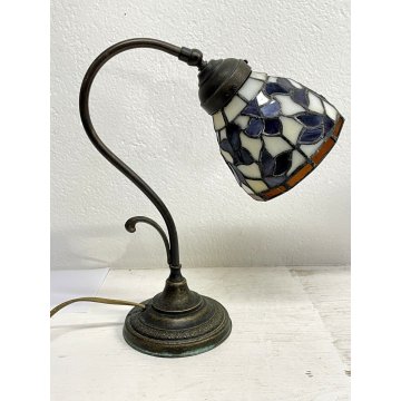 LAMPADA ABATJOUR ART NOUVEAU STILE TIFFANY VINTAGE TABLE LAMP FLOWER 33 cm/h