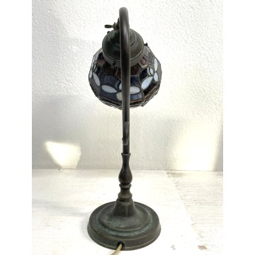 LAMPADA STILE TIFFANY ABATJOUR ART NOUVEAU VINTAGE TABLE LAMP FLOWER 31,5 cm/h