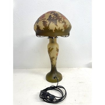 LAMPADA VINTAGE TABLE LAMP ABATJOUR ART NOUVEAU STILE Emile Gallé FUNGO 48cm/h