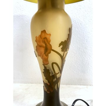 LAMPADA VINTAGE TABLE LAMP ABATJOUR ART NOUVEAU STILE Emile Gallé FUNGO 48cm/h