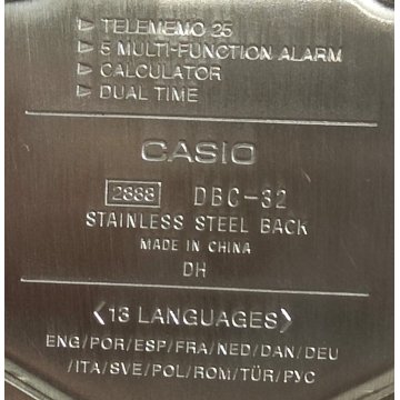 Casio DBC-32 Data Bank ILLUMINATOR calcolatrice OROLOGIO POLSO VINTAGE WATCH