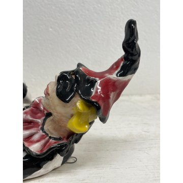 FIGURA CERAMICA VITTORIA MAZZOTTI ALBISOLA M.G.A MASCHERA MUSICISTA PAGLIACCIO