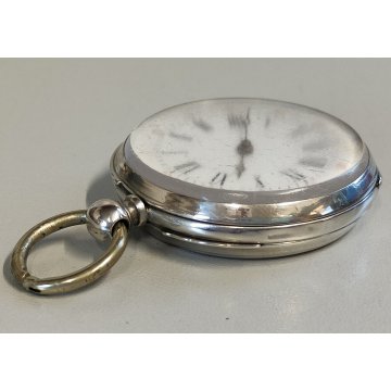 ANTICO OROLOGIO TASCA ARGENTO carica Chiave EPOCA 900 OLD SILVER POCKET WATCH