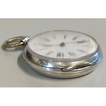 ANTICO OROLOGIO TASCA ARGENTO carica Chiave EPOCA 900 OLD SILVER POCKET WATCH