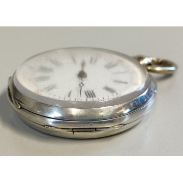 ANTICO OROLOGIO TASCA ARGENTO carica Chiave EPOCA 900 OLD SILVER POCKET WATCH