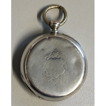 ANTICO OROLOGIO TASCA ARGENTO carica Chiave EPOCA 900 OLD SILVER POCKET WATCH