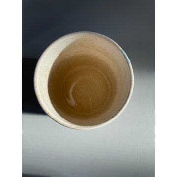 ANTICO VASO ZUCCHERO CERAMICA Deam Laveno DECORO TRANSFER TAPPO LEGNO TEAK '50