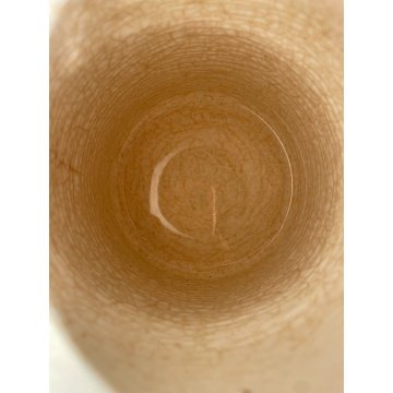 ANTICO VASO ZUCCHERO CERAMICA Deam Laveno DECORO TRANSFER TAPPO LEGNO TEAK '50