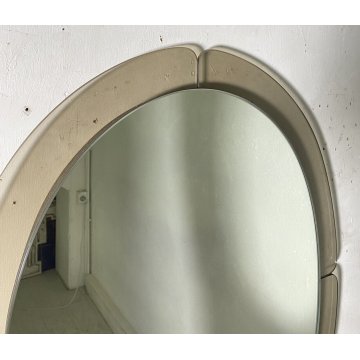 SPECCHIO da PARETE VINTAGE ANNI 70/80 SPECCHIERA OVALE VETRO DESIGN BAGNO MIRROR