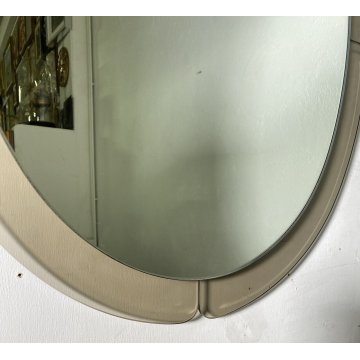 SPECCHIO da PARETE VINTAGE ANNI 70/80 SPECCHIERA OVALE VETRO DESIGN BAGNO MIRROR