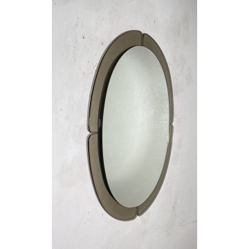 SPECCHIO da PARETE VINTAGE ANNI 70/80 SPECCHIERA OVALE VETRO DESIGN BAGNO MIRROR