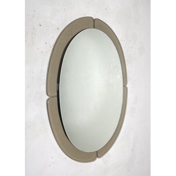 SPECCHIO da PARETE VINTAGE ANNI 70/80 SPECCHIERA OVALE VETRO DESIGN BAGNO MIRROR