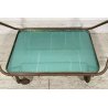 CARRELLO BAR DESIGN ANNI 60 VINTAGE ITALY BAR TROLLEY 2 RIPIANI OLD OTTONE VETRO