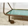 CARRELLO BAR DESIGN ANNI 60 VINTAGE ITALY BAR TROLLEY 2 RIPIANI OLD OTTONE VETRO
