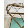 CARRELLO BAR DESIGN ANNI 60 VINTAGE ITALY BAR TROLLEY 2 RIPIANI OLD OTTONE VETRO
