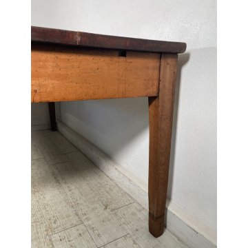 ANTICO GRANDE TAVOLO NOCE MASSELLO 208 cm EPOCA 1700 CASSETTO BANCONE CUCINA