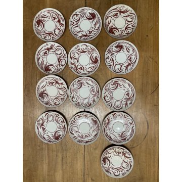 SERVIZIO TE 12 pers PORCELLANA Limoges DECORO GROTTESCHE Personalizzato VB '800