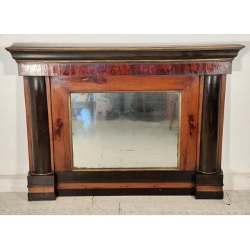 GRANDE ANTICA Caminiera Impero CORNICE SPECCHIERA 142x101 cm EPOCA 1800 SPECCHIO