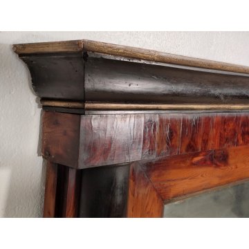 GRANDE ANTICA Caminiera Impero CORNICE SPECCHIERA 142x101 cm EPOCA 1800 SPECCHIO