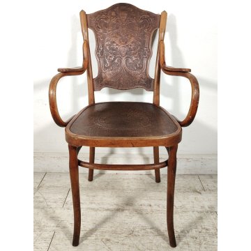 J. & J. Kohn ANTICA SEDIA con BRACCIOLI legno FAGGIO CURVATO tipo Thonet CHAIR