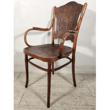 J. & J. Kohn ANTICA SEDIA con BRACCIOLI legno FAGGIO CURVATO tipo Thonet CHAIR