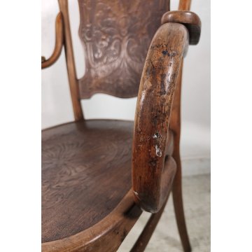 J. & J. Kohn ANTICA SEDIA con BRACCIOLI legno FAGGIO CURVATO tipo Thonet CHAIR