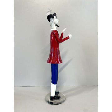 SCULTURA FIGURA Musicista VETRO MURANO DESIGN Fulvio Bianconi VENINI 34 cm/h '50