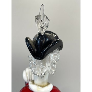 SCULTURA FIGURA Musicista VETRO MURANO DESIGN Fulvio Bianconi VENINI 34 cm/h '50