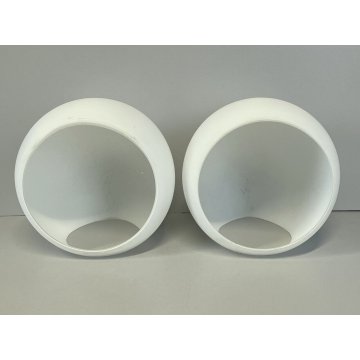 COPPIA LAMPADE PARETE LEUCOS Golf P1 DESIGN WALL LAMP VETRO SATINATO BIANCO '90