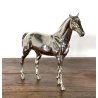 SCULTURA FIGURA CAVALLO in LAMINA METALLO COLOR ARGENTO FIGURE HORSE VINTAGE
