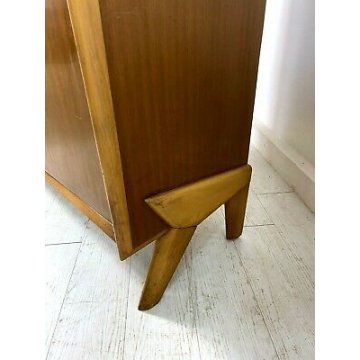 CREDENZA ALZATA VINTAGE PAOLO BUFFA ANNI 50 DESIGN LEGNO FAGGIO DISPENSA ITALY 