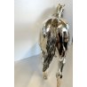 SCULTURA FIGURA CAVALLO in LAMINA METALLO COLOR ARGENTO FIGURE HORSE VINTAGE