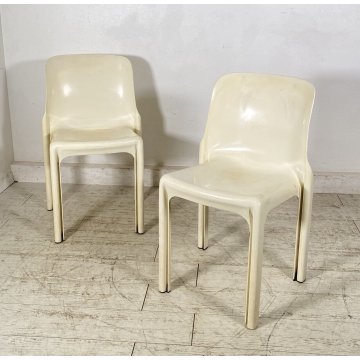 COPPIA SEDIA DESIGN Vico Magistretti Artemide MOD. Selene ANNI 60 VINTAGE CHAIR