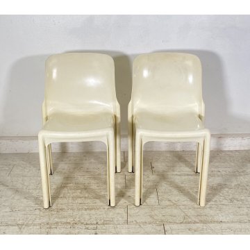 COPPIA SEDIA DESIGN Vico Magistretti Artemide MOD. Selene ANNI 60 VINTAGE CHAIR